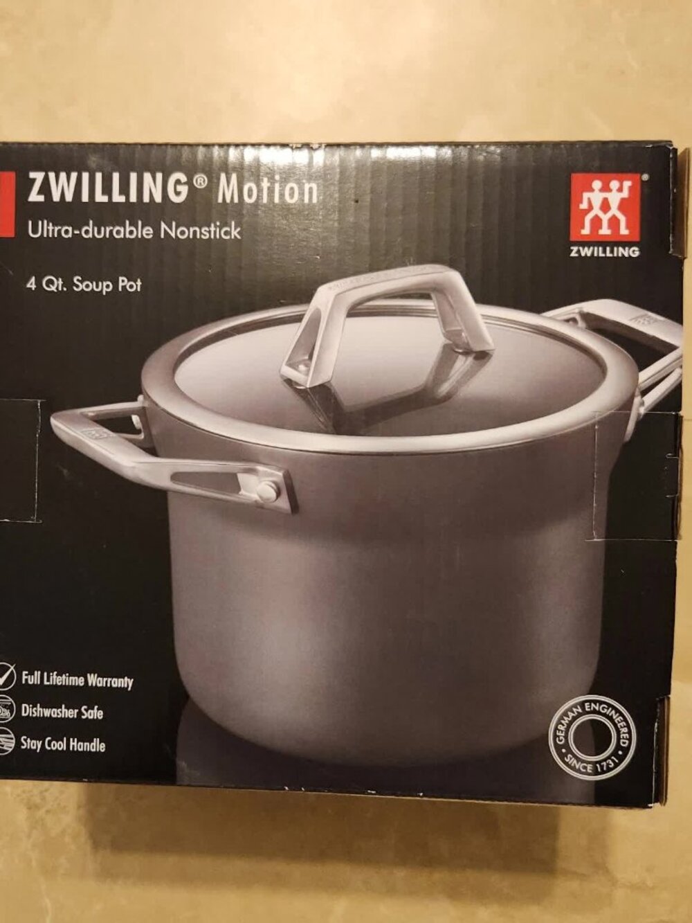 NEW ZWILLING Motion Hard Anodized 4-qt Nonstick Soup Pot Oven Safe All Cooktops